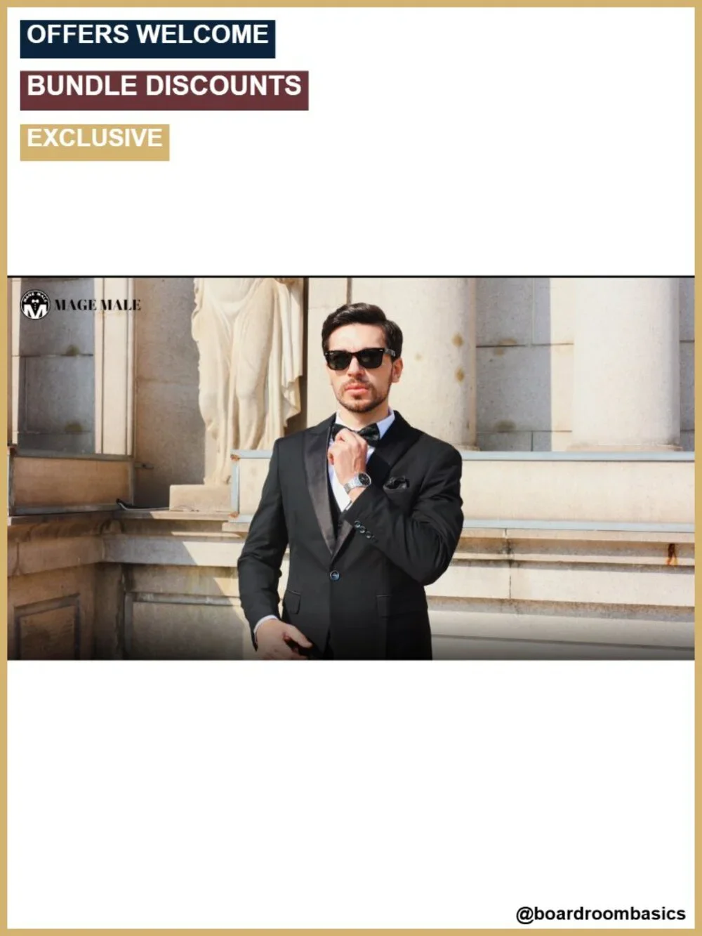 Men's 3-Piece Tuxedo Suit Set with Slim Fit Blazer and Vest